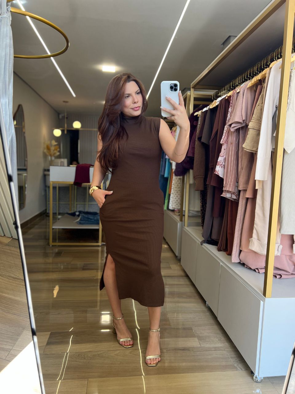 Vestido Carol Marrom - TS Moda Feminina