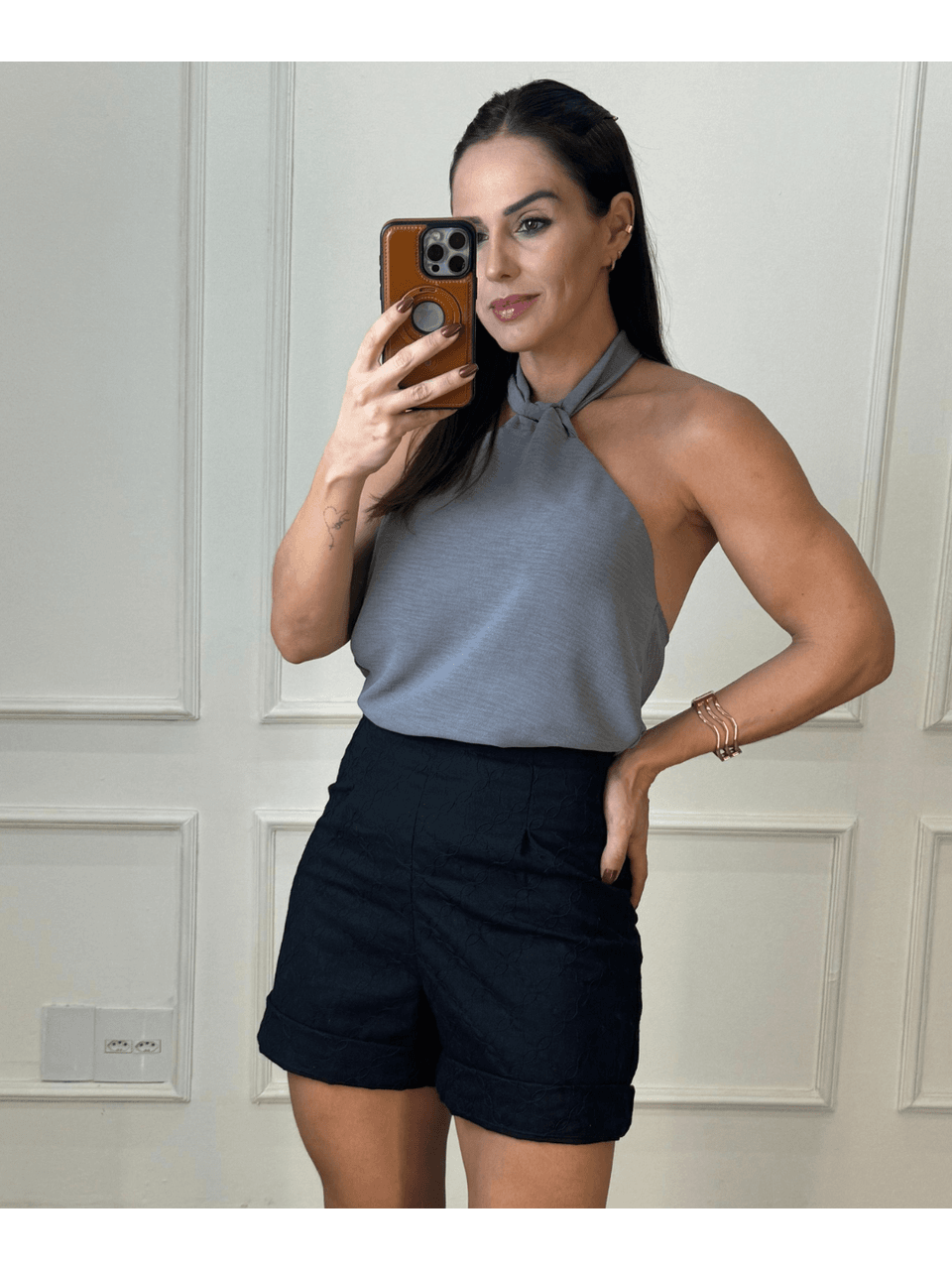 Blusa Ágatha Cinza Frente Única