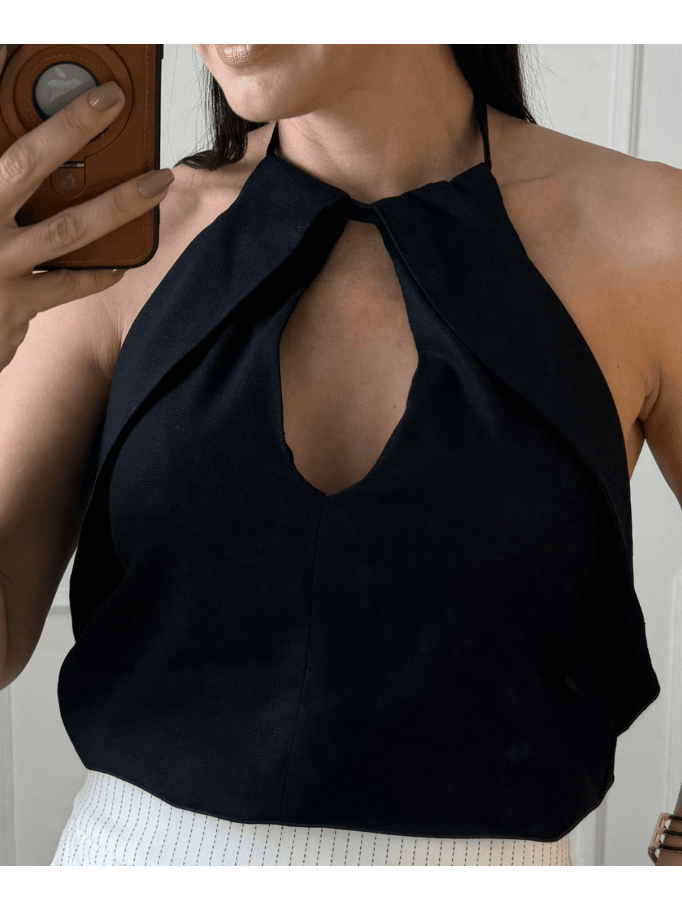 Blusa Jade Frente Única Preta - Arpaia