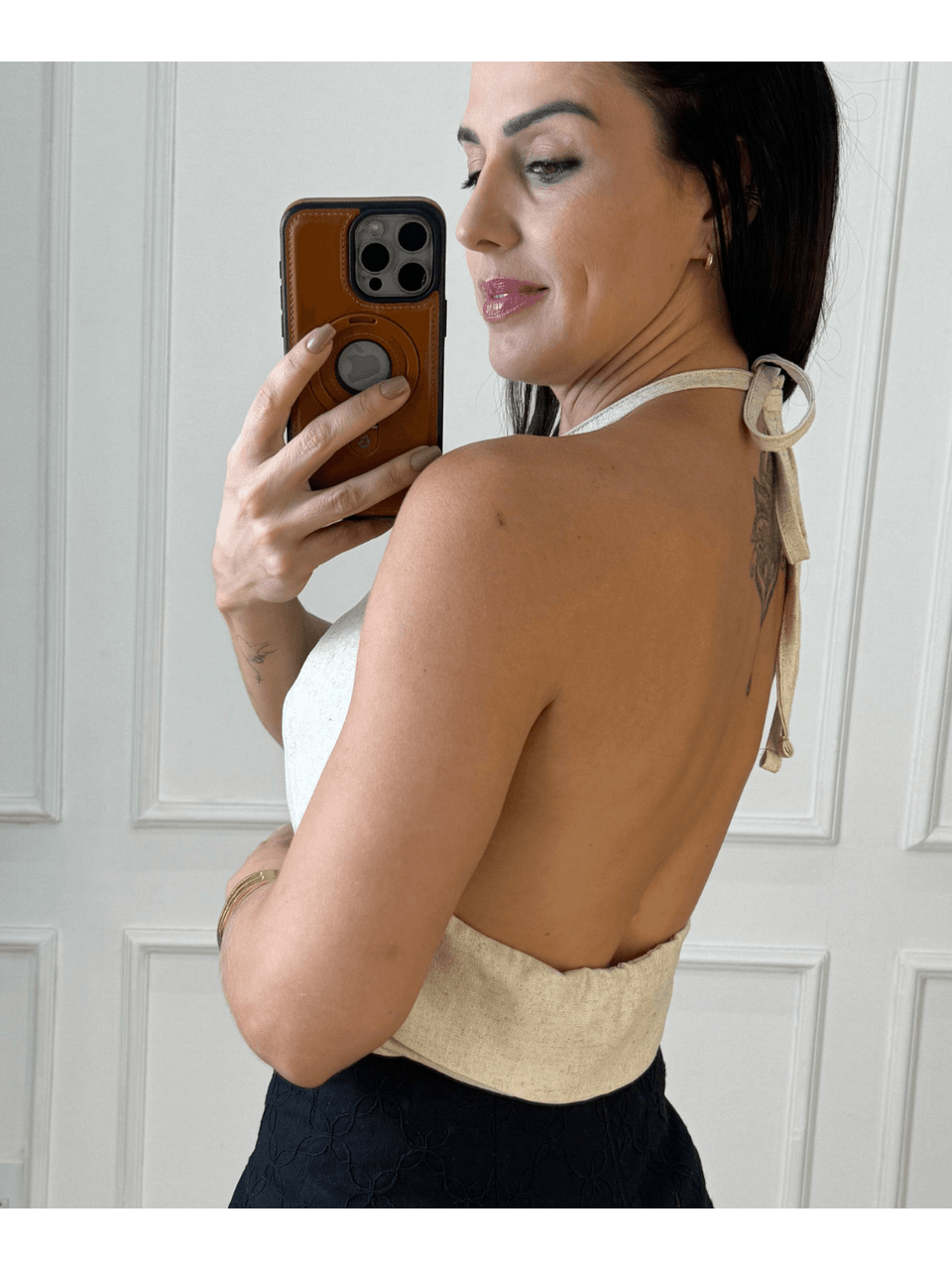 Blusa Jade Frente Única Areia