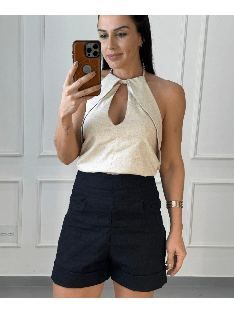Blusa Jade Frente Única Areia