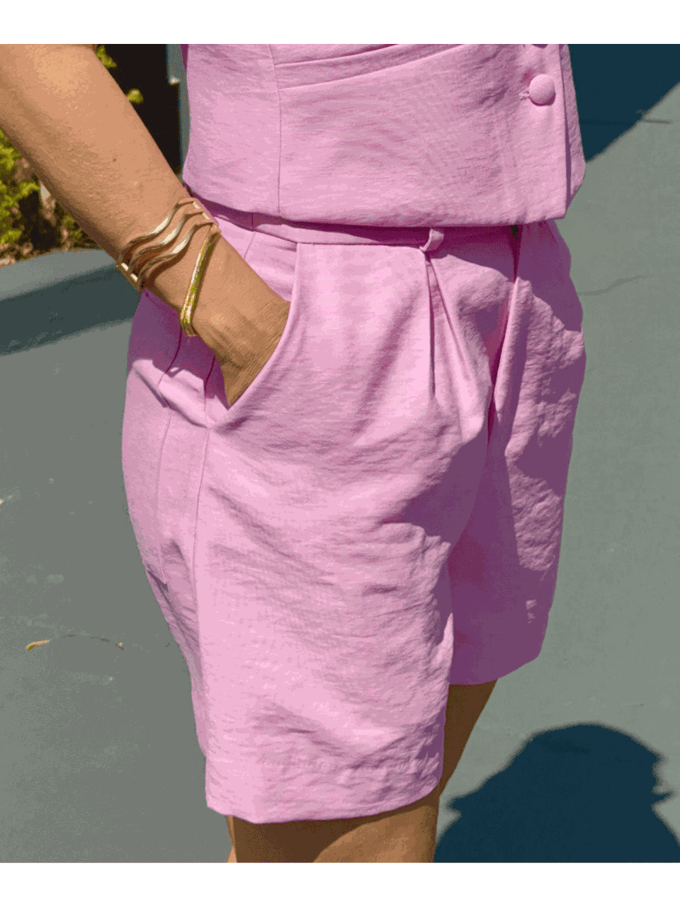 Short Alfaiataria Rosa Nati