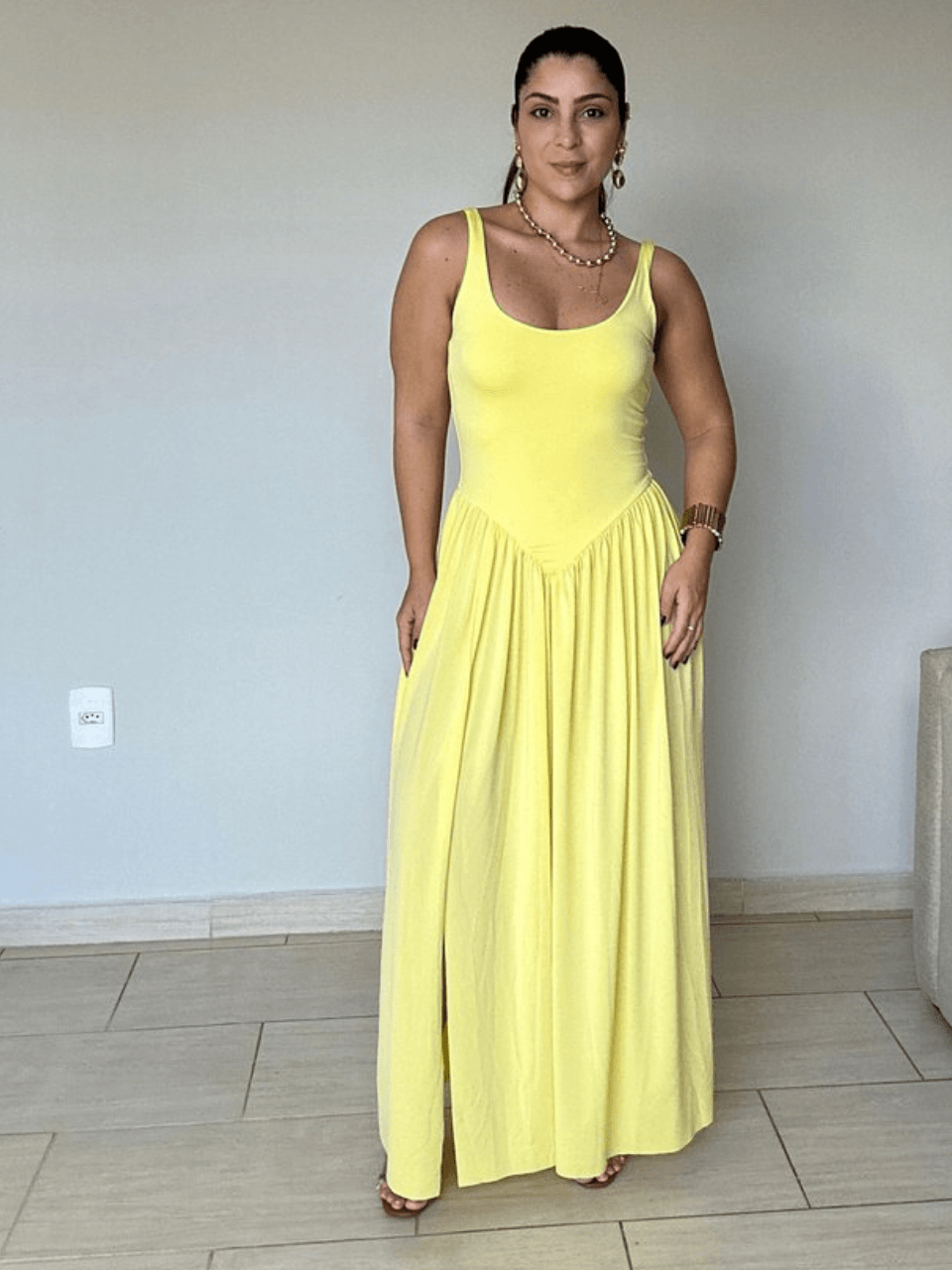 Vestido Aurora Amarelo Manteiga - BRUVI
