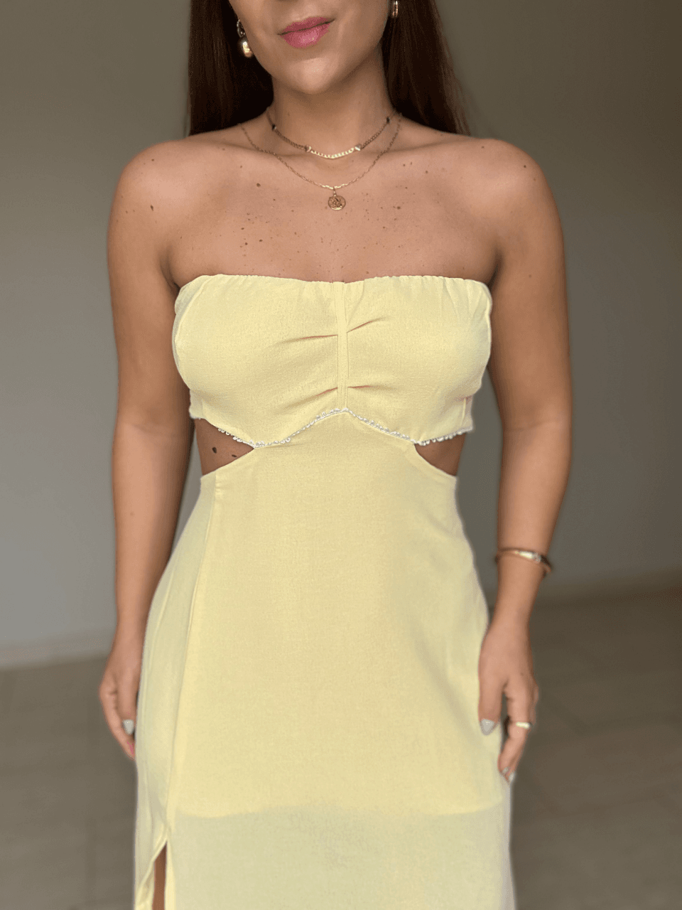 Vestido Olívia Amarelo Bebê - BRUVI