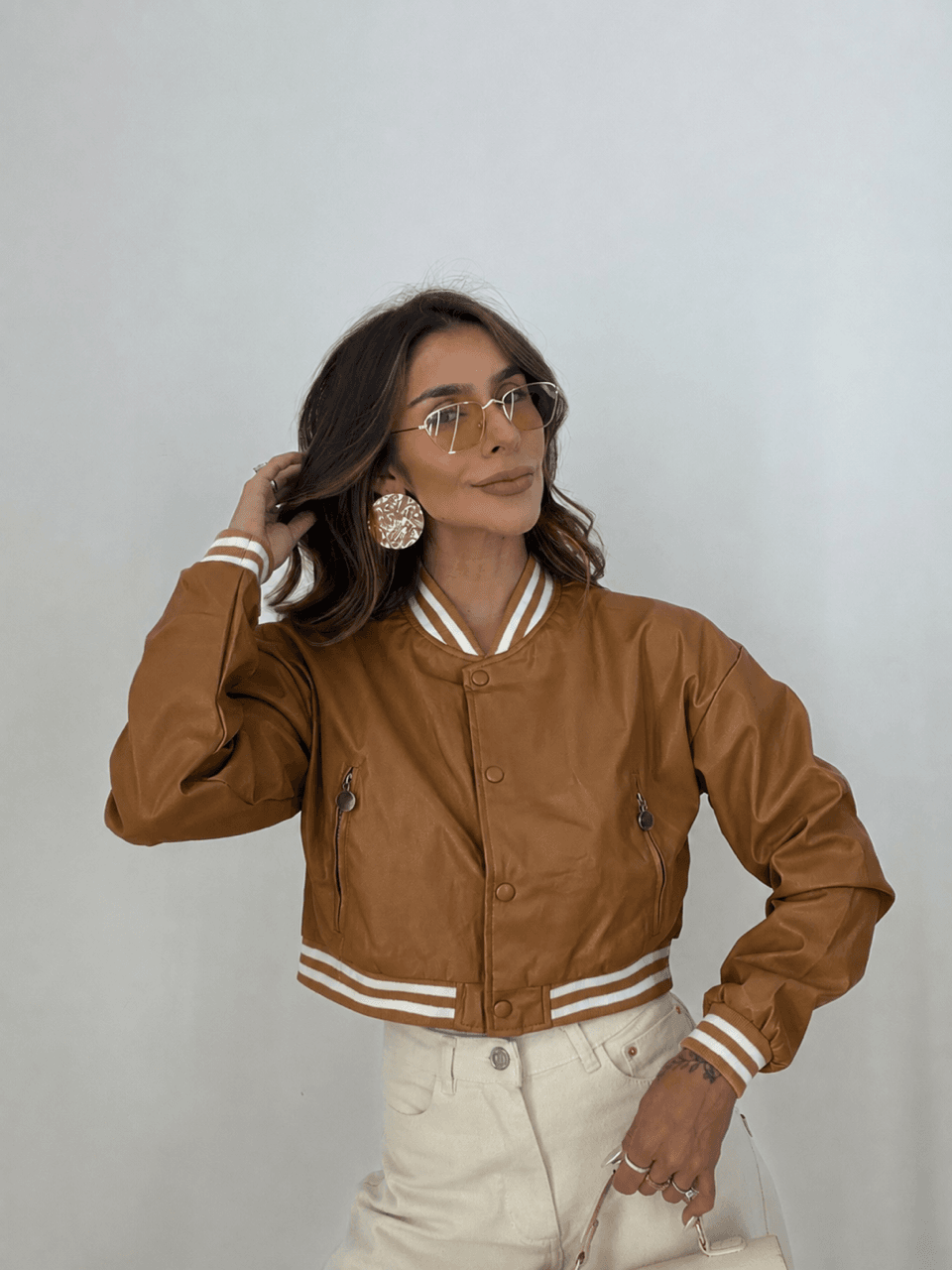 JAQUETA LUDMILA BOTÕES MARROM