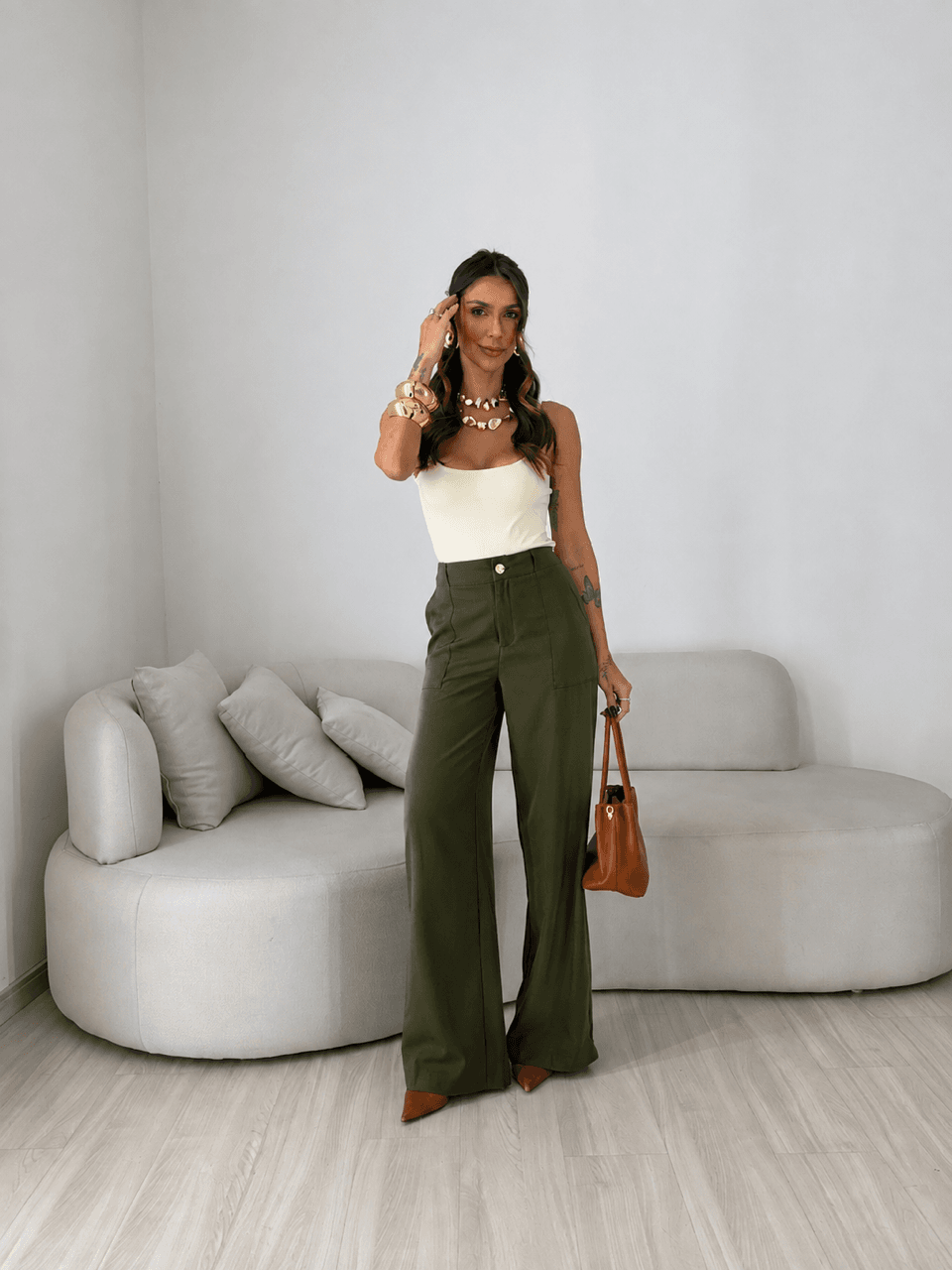 CALÇA SILMARA BOLSO FRONTAL VERDE