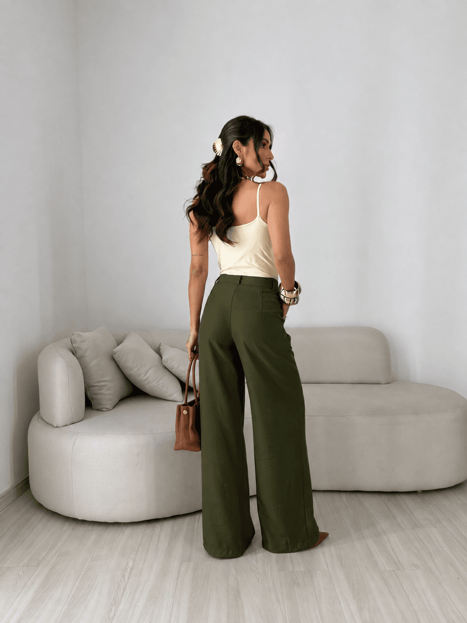 CALÇA SILMARA BOLSO FRONTAL VERDE