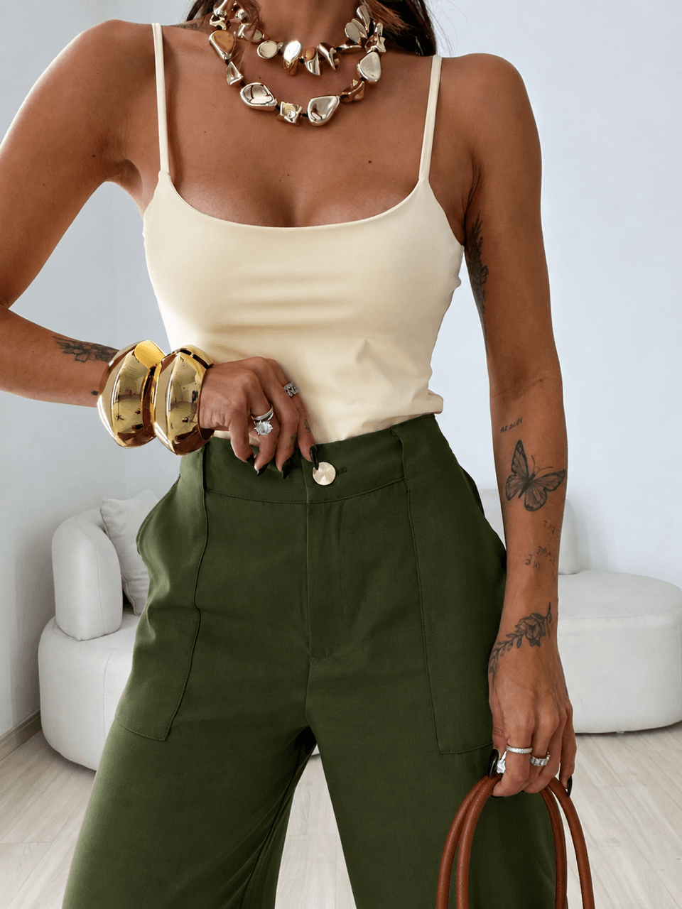 CALÇA SILMARA BOLSO FRONTAL VERDE