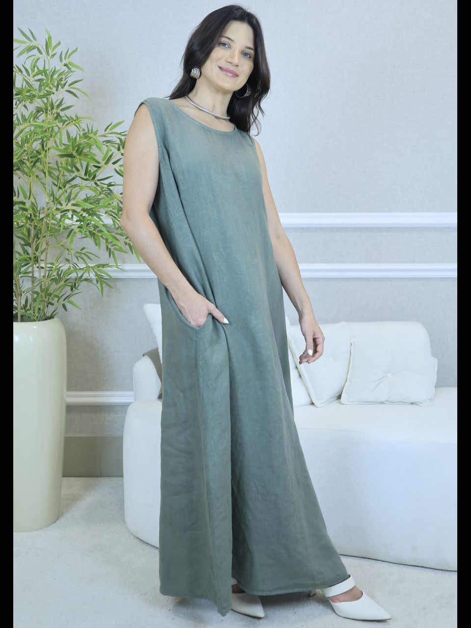 VESTIDO NELLY COM CARDIGAN NELLY MILITAR