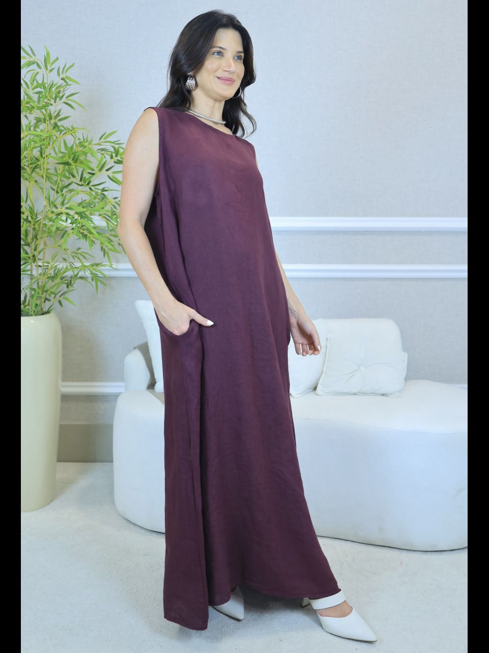VESTIDO NELLY COM CARDIGAN NELLY BORDO