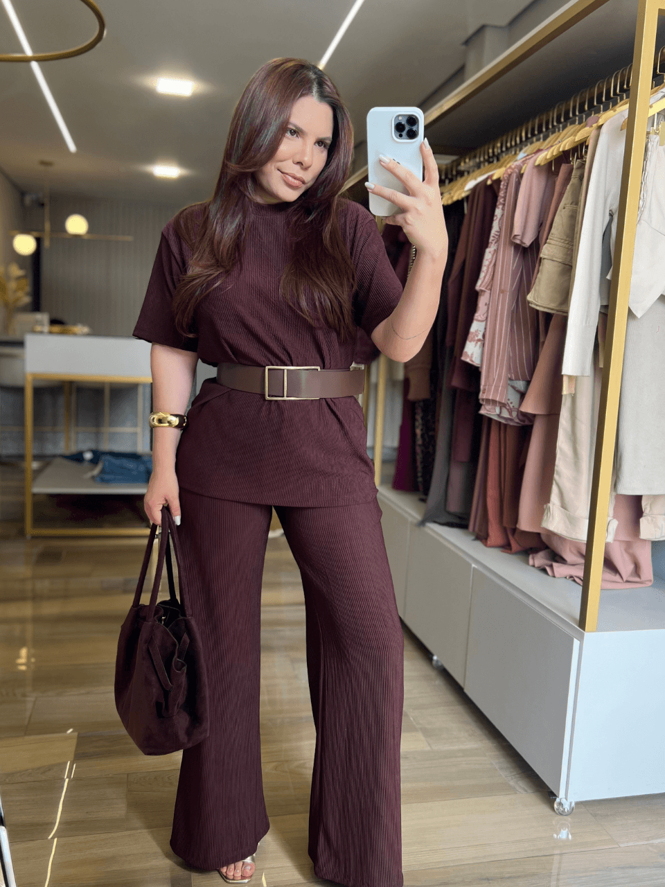 Conjunto Manuela Plus Café - TS Moda Feminina