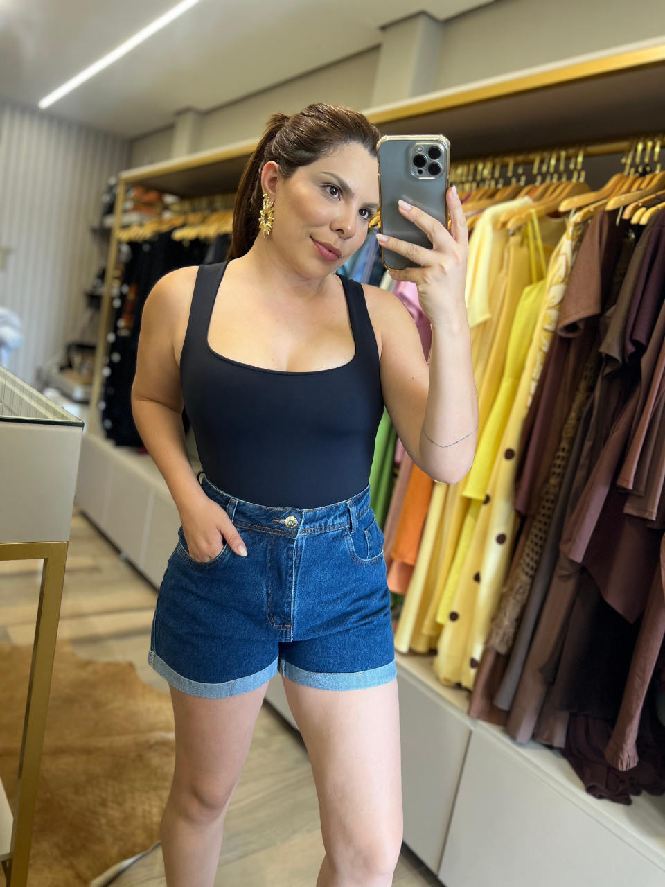Body Poliamida Cavado Preto - TS Moda Feminina