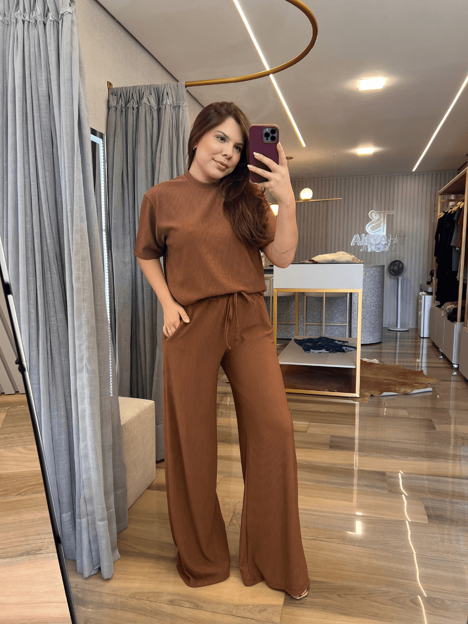 Conjunto Manuela Marrom Claro - TS Moda Feminina