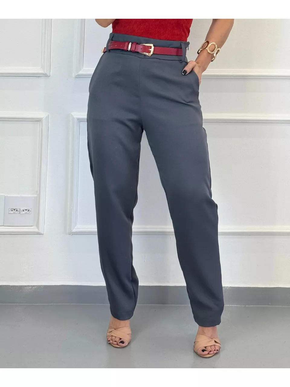 Calça Alfaiataria Victoria Cinza - Arpaia