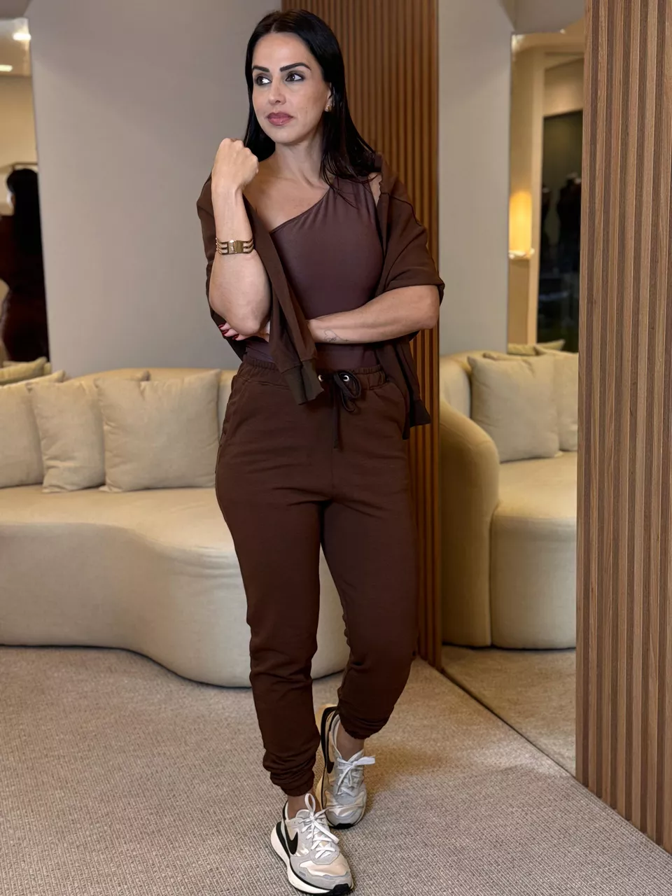Conjunto Moletinho Jogger Nova York Marrom - Arpaia