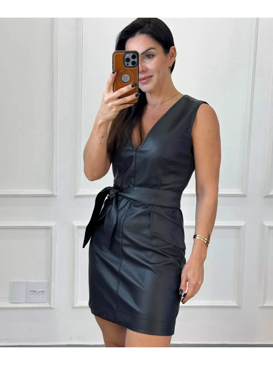 Vestido Courino Miranda Preto - Arpaia