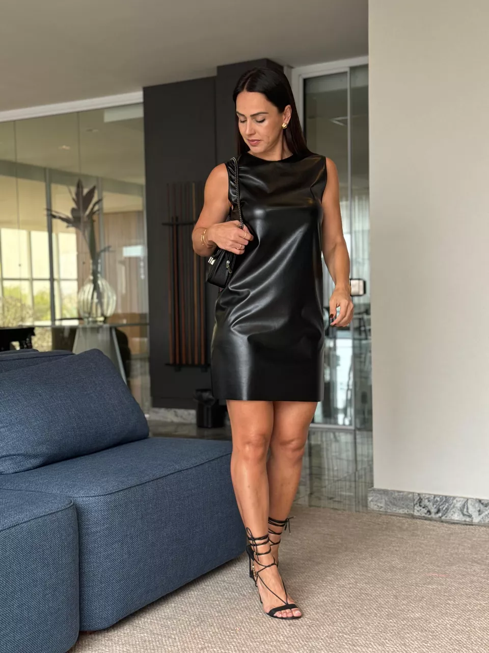 Vestido Courino Teodora Preto - Arpaia