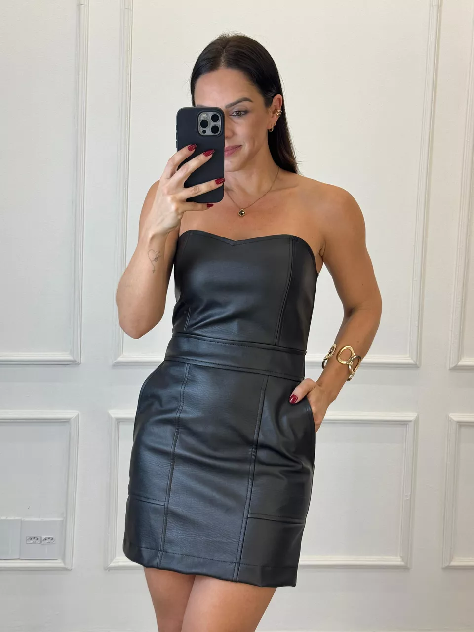 Vestido Tomara que Caia Courino Dri Ferreira Preto - Arpaia