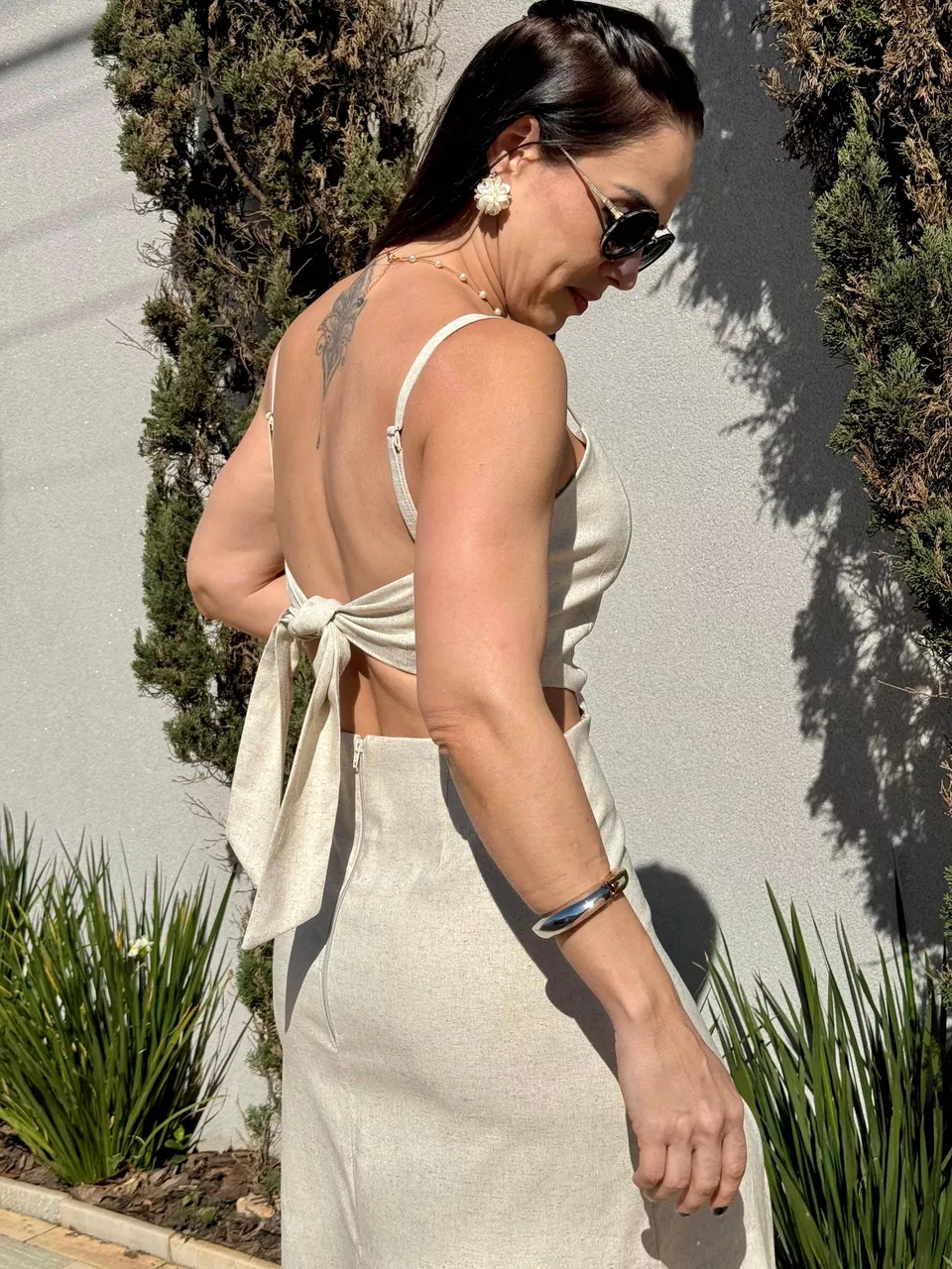 Vestido Linho Eloise Cru Natural - Arpaia