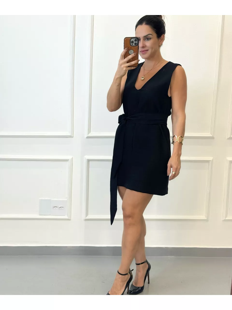 Vestido Evaze Curto Laura Preto