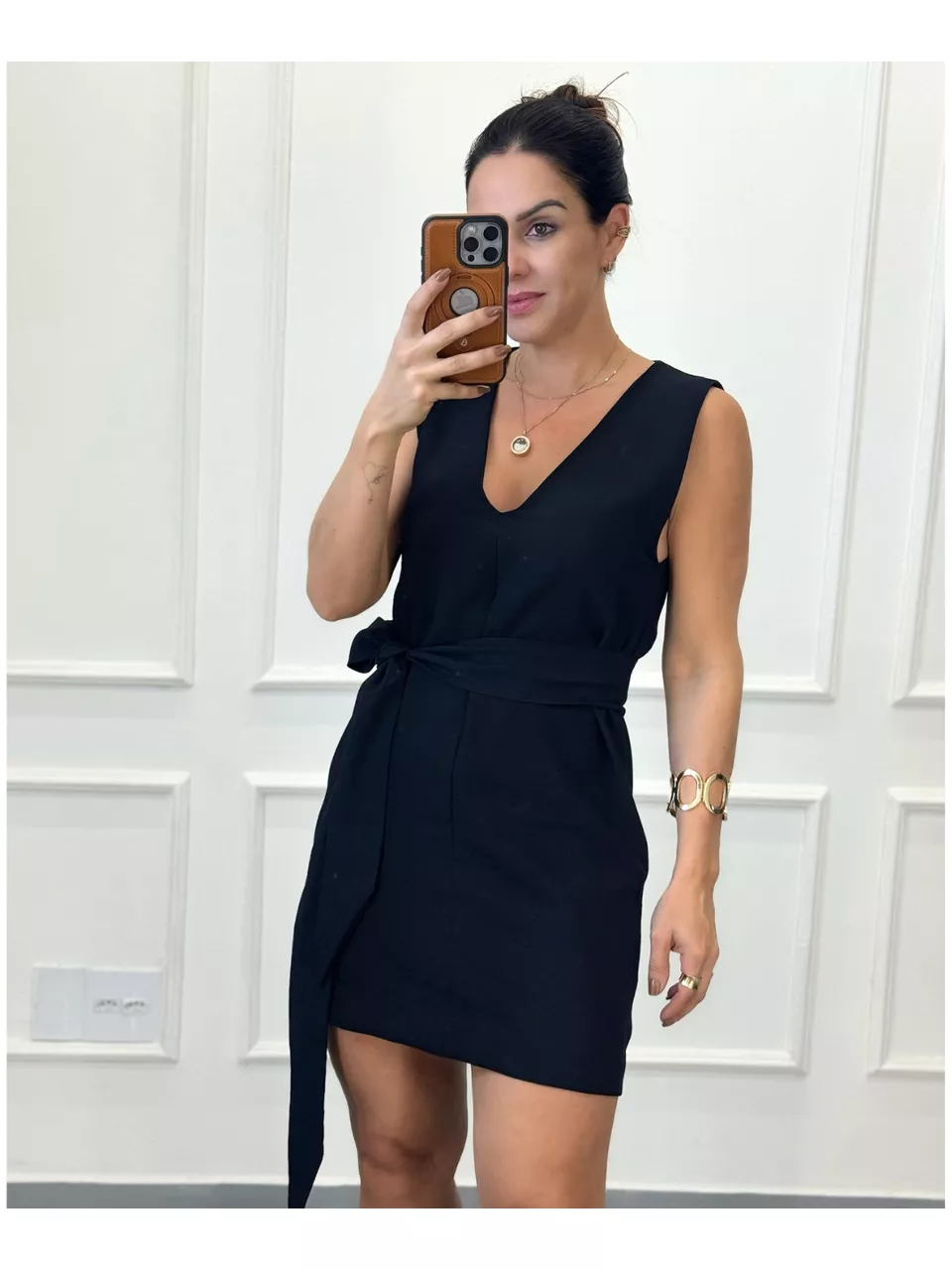 Vestido Evaze Curto Laura Preto