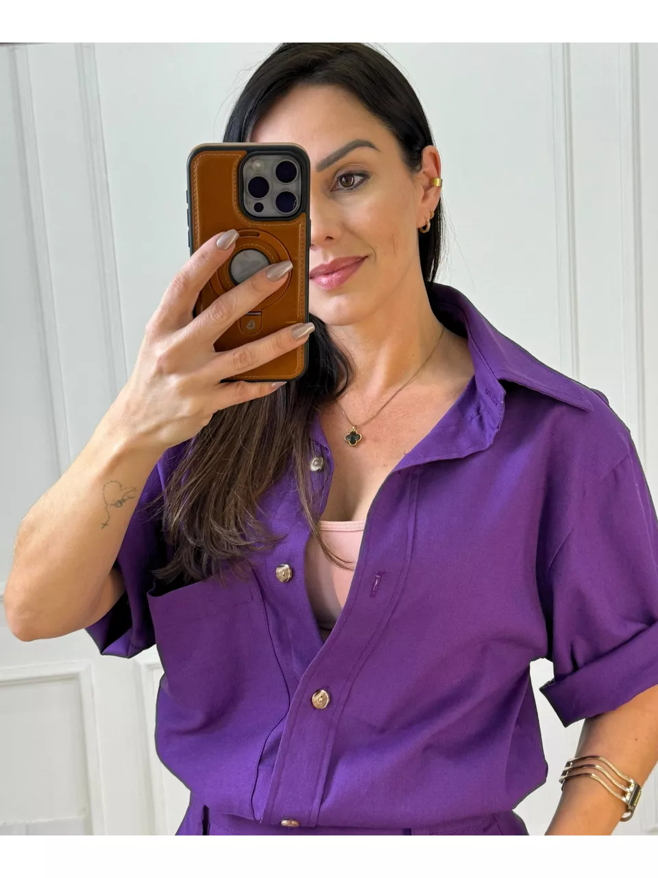 Conjunto Em Linho Coraline Roxo - Arpaia
