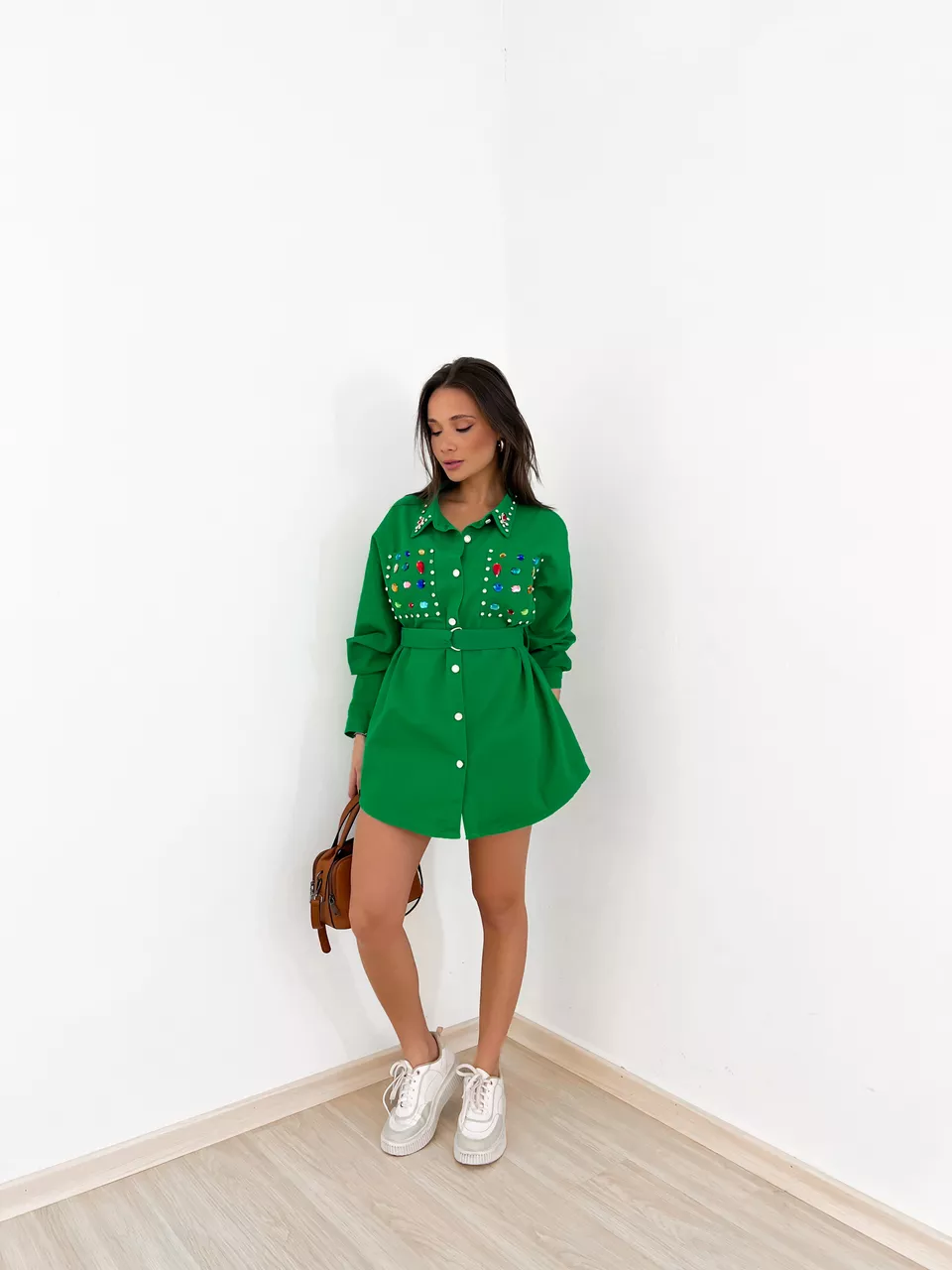 CAMISA CRISTAL PEDRARIA verde