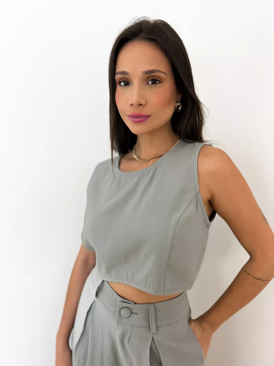 BLUSA ANGÉLICA CINZA