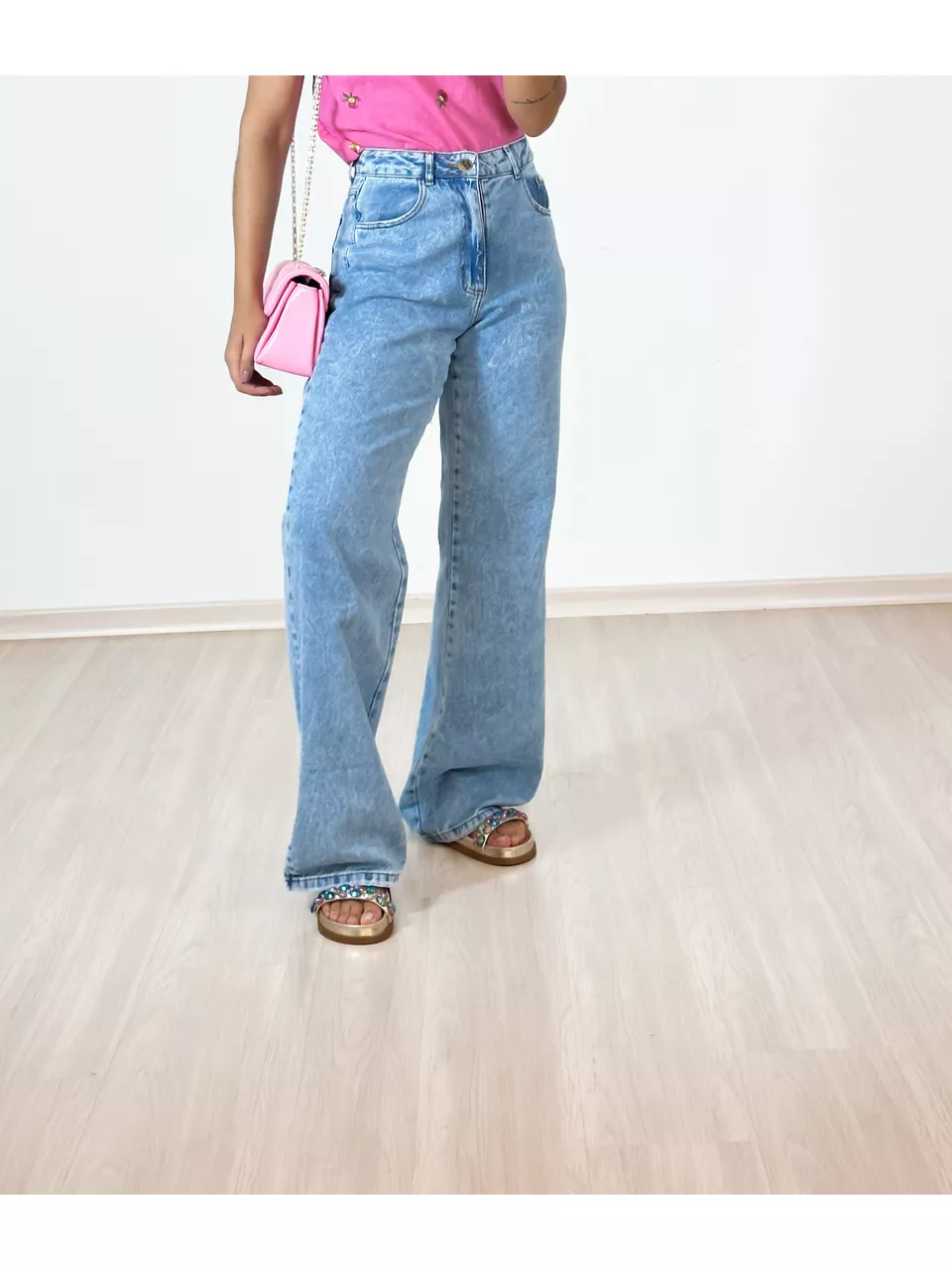 CALÇA MAITE JEANS Jeans Claro - 0042680071 - CAROLLA FERRARO