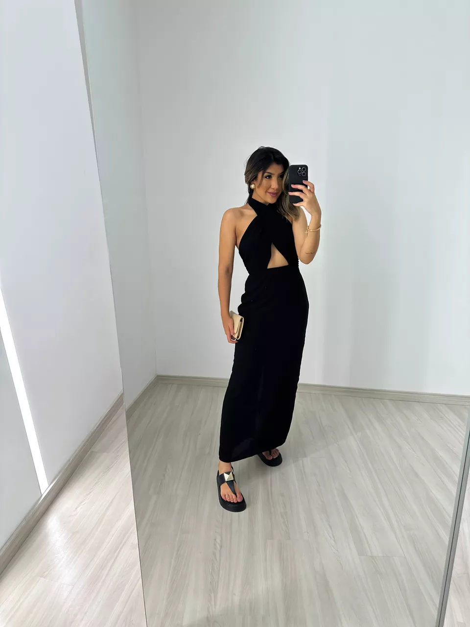 VESTIDO BARBIE MIDI CF PRETO