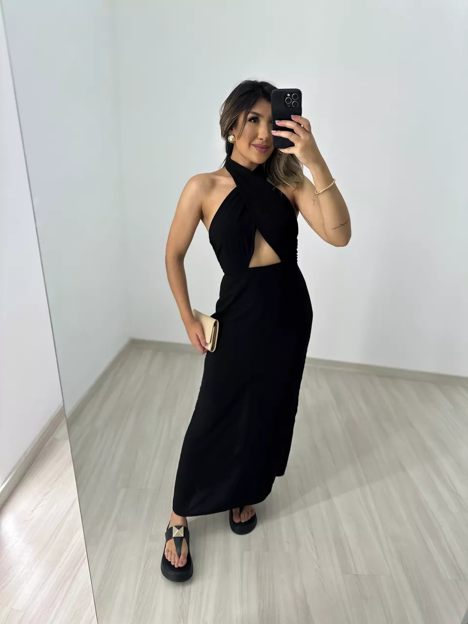 VESTIDO BARBIE MIDI CF PRETO