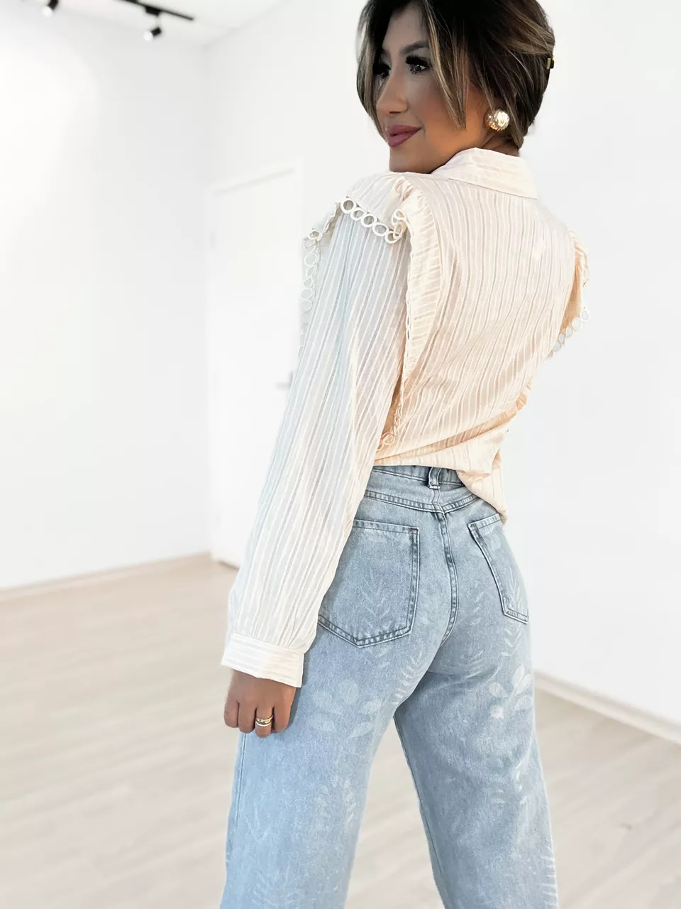 CAMISA KARINA BABADOS BEGE