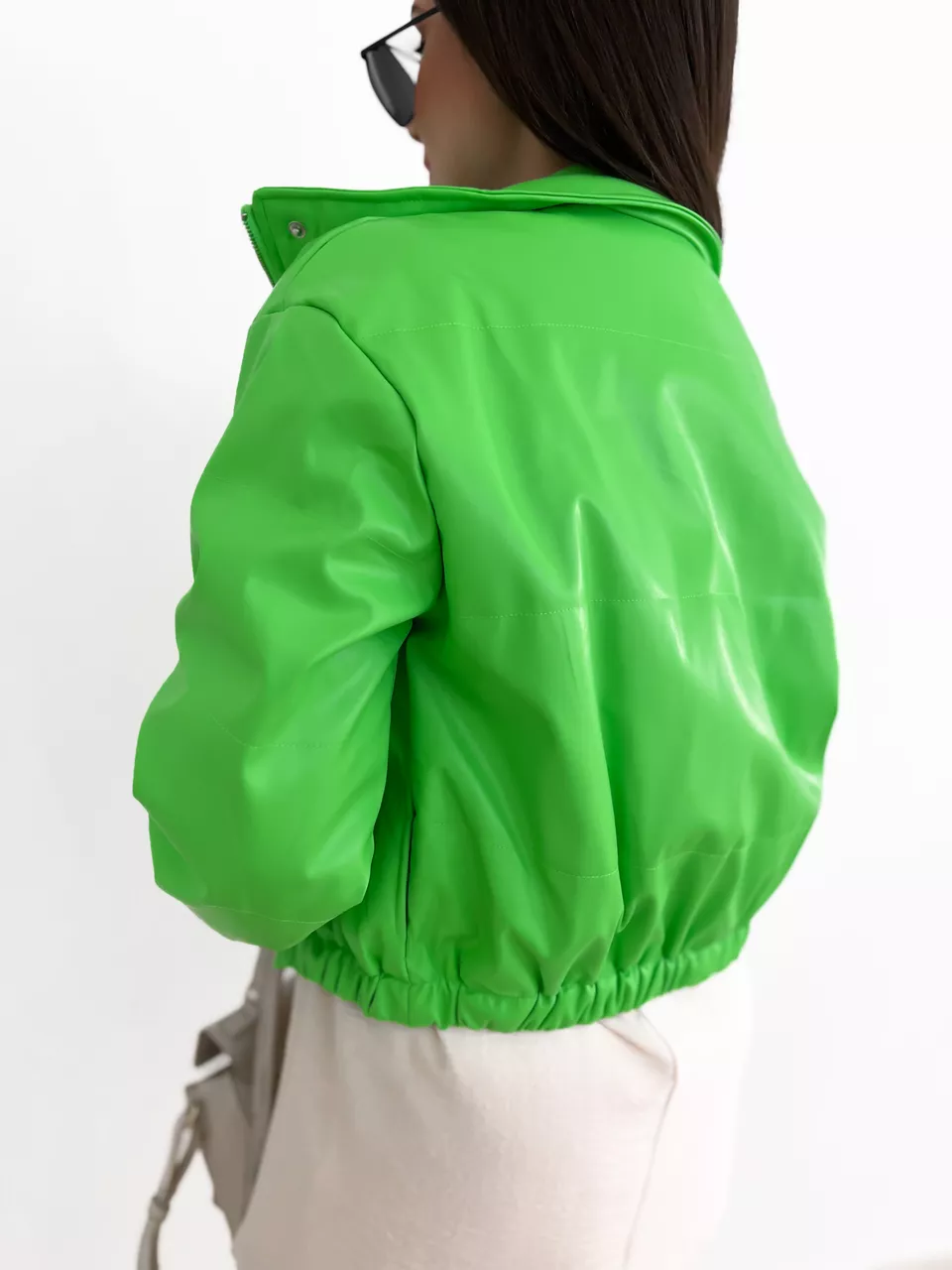 PUFFER COURO FAKE verde