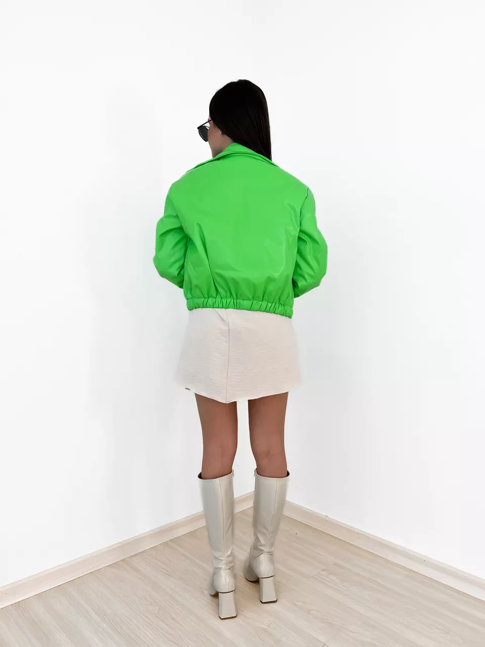 PUFFER COURO FAKE verde
