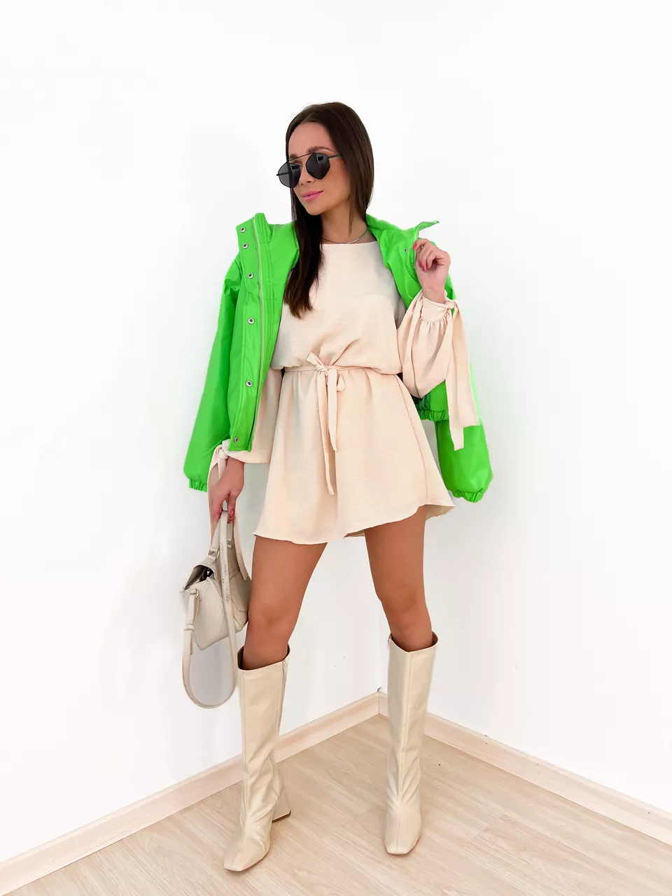 PUFFER COURO FAKE verde
