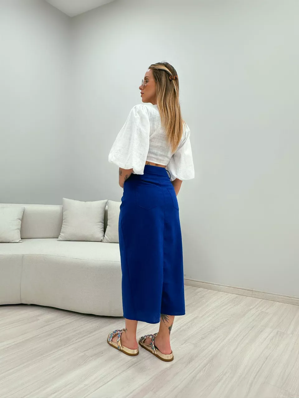 SAIA CLARA MIDI AZUL