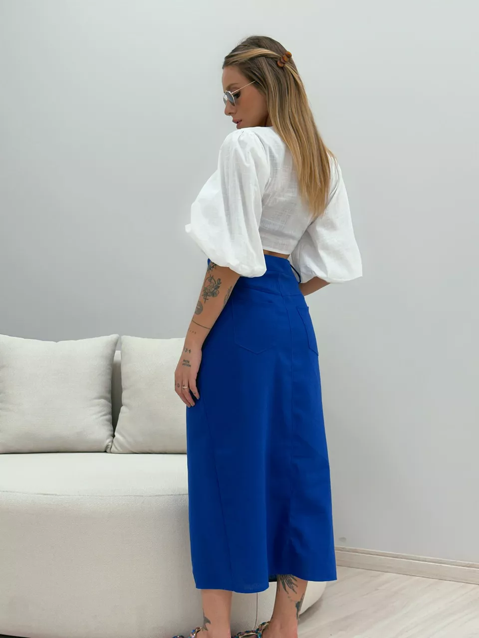 SAIA CLARA MIDI AZUL
