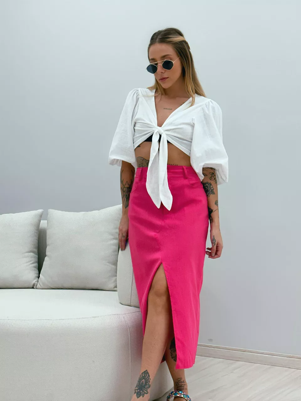 SAIA CLARA MIDI ROSA