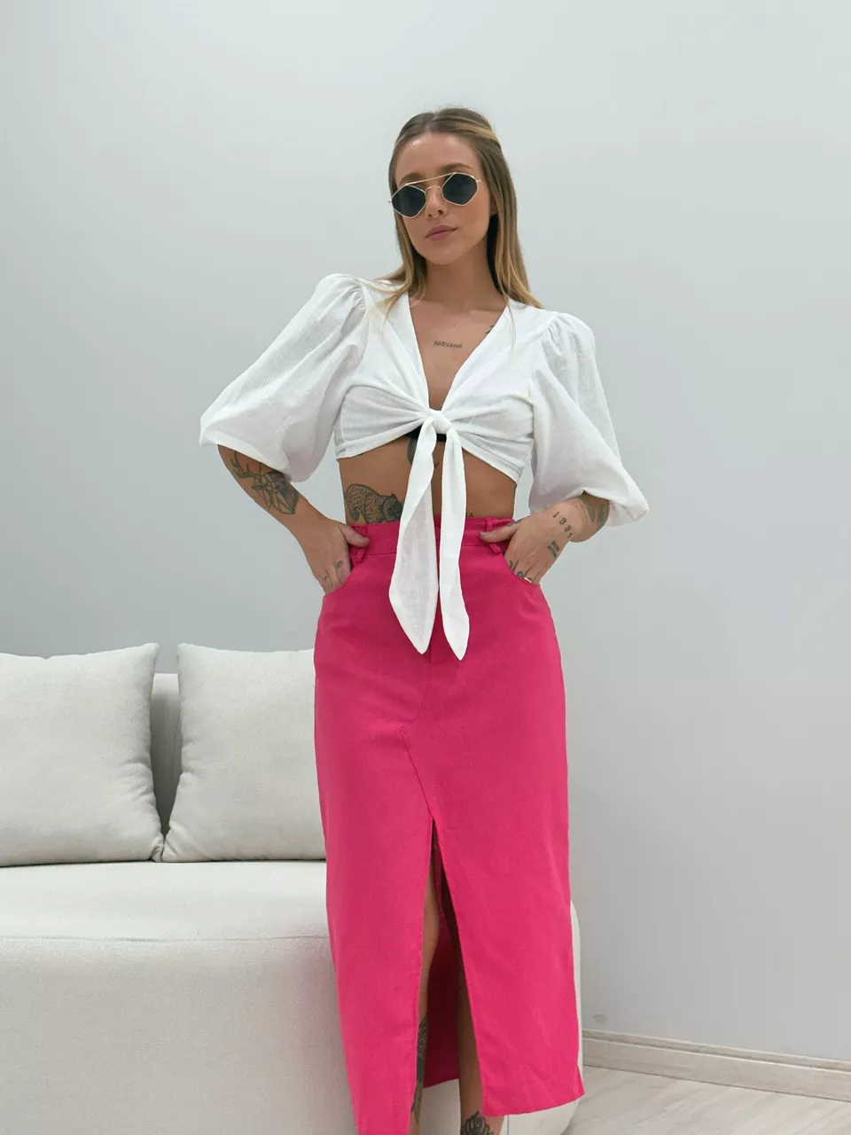 SAIA CLARA MIDI ROSA