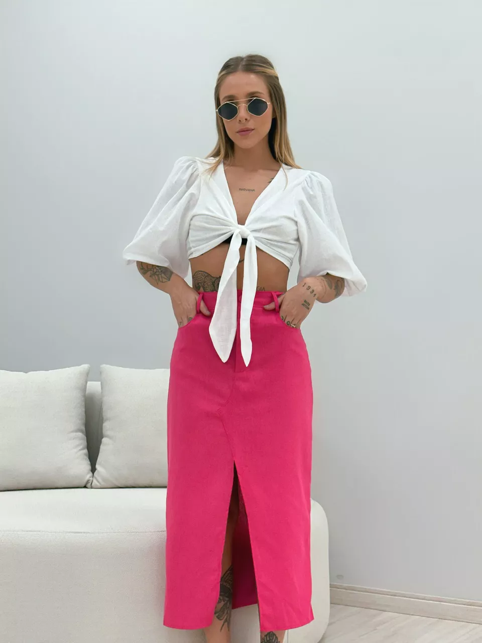 SAIA CLARA MIDI ROSA