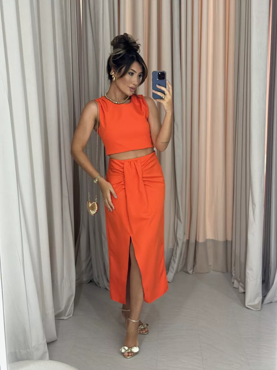 CONJUNTO MARIANA SAIA LARANJA