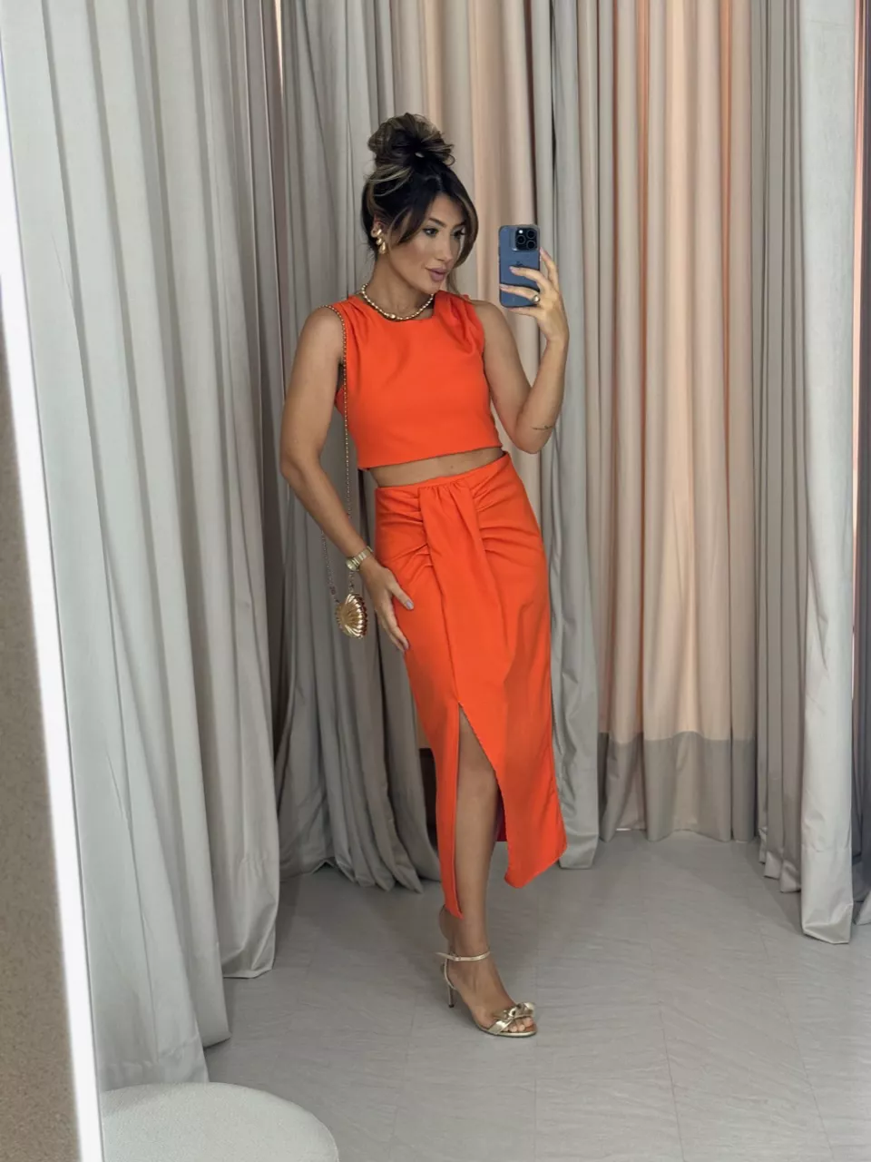 CONJUNTO MARIANA SAIA LARANJA