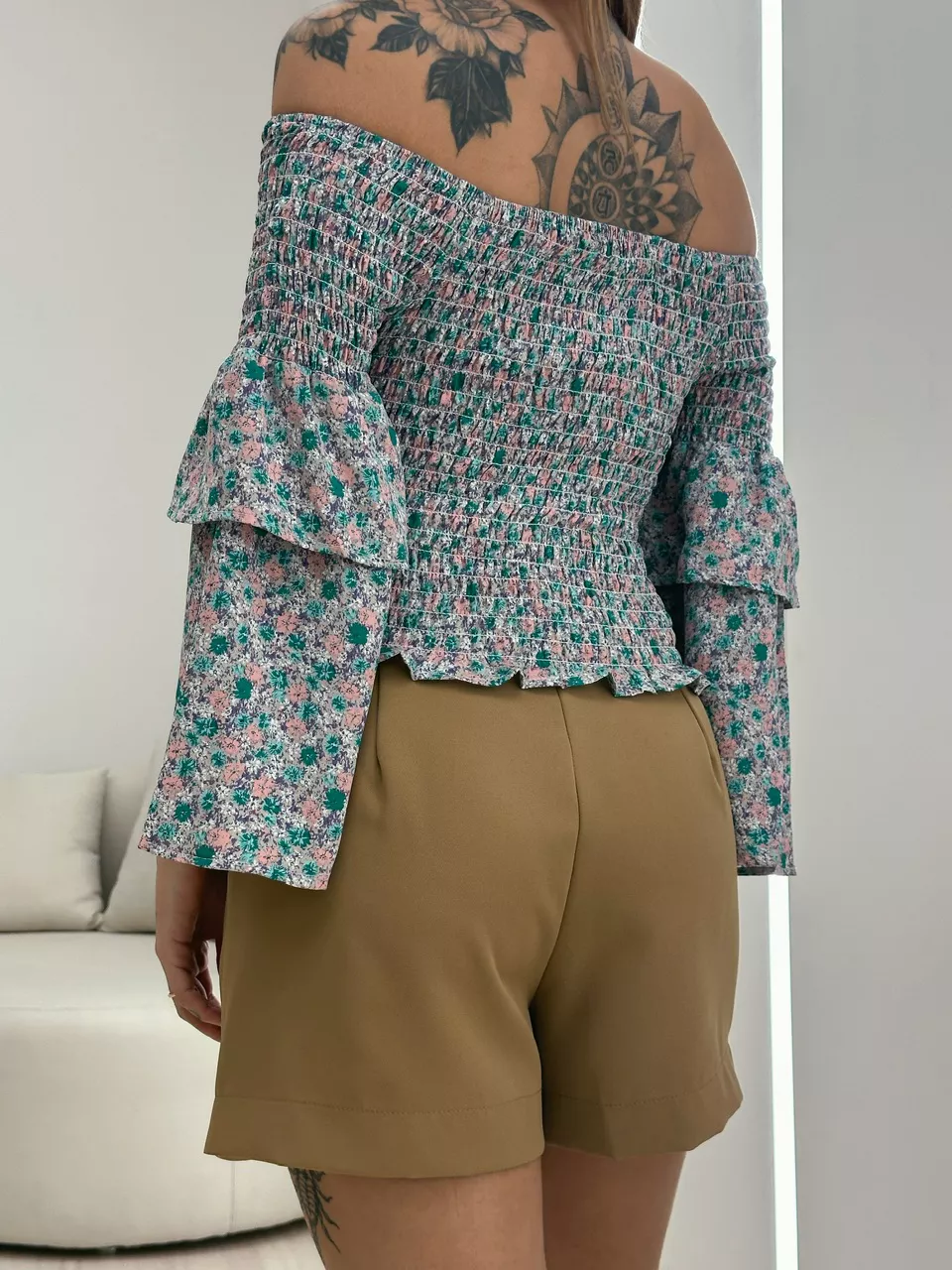 BLUSA LORENA LASTEX AZUL
