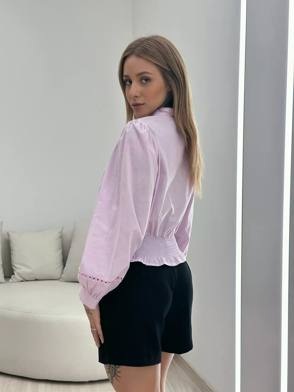 CAMISA BELLA LASTEX LILÁS