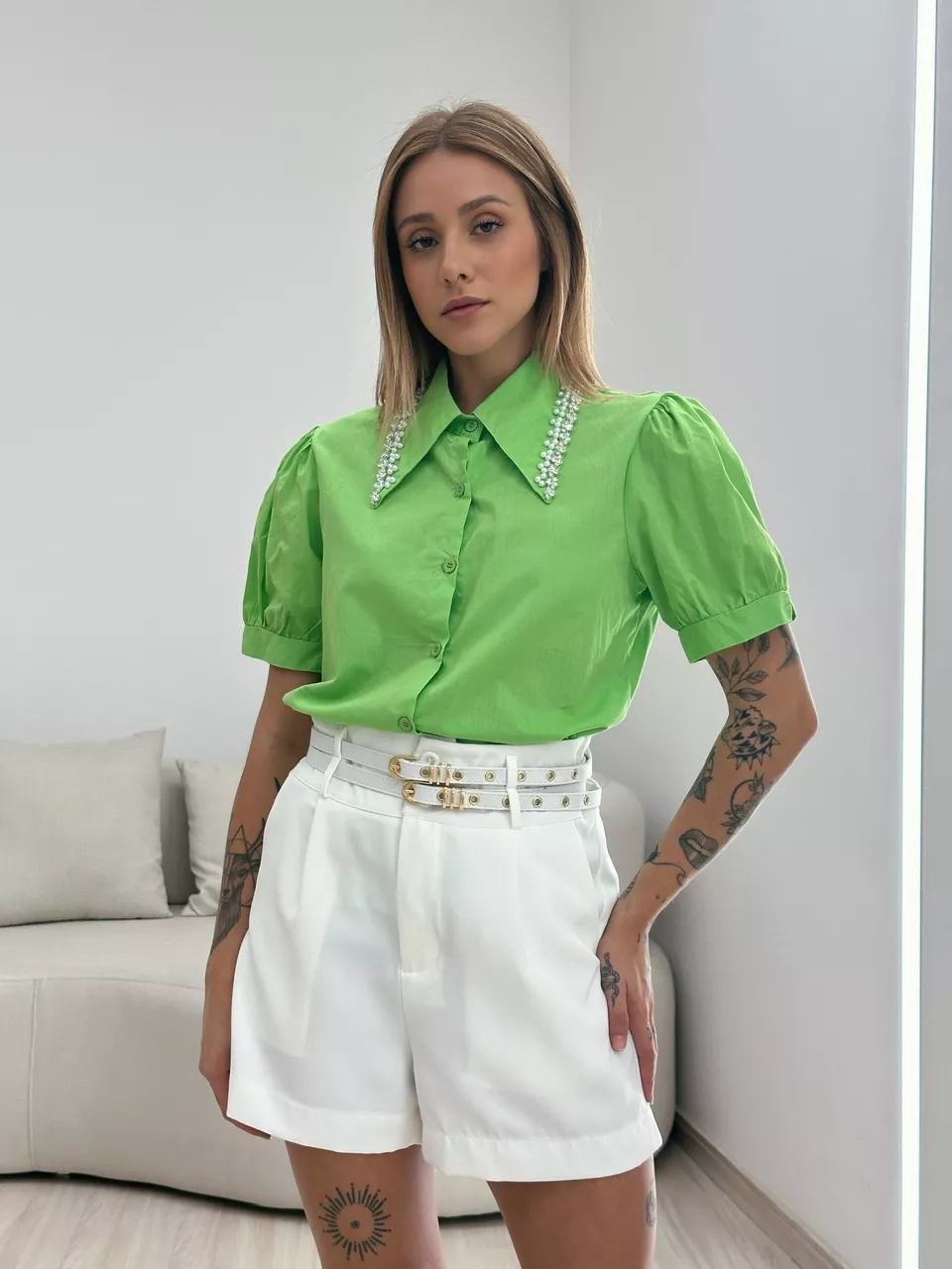 CAMISA ISIS PEDRARIA VERDE