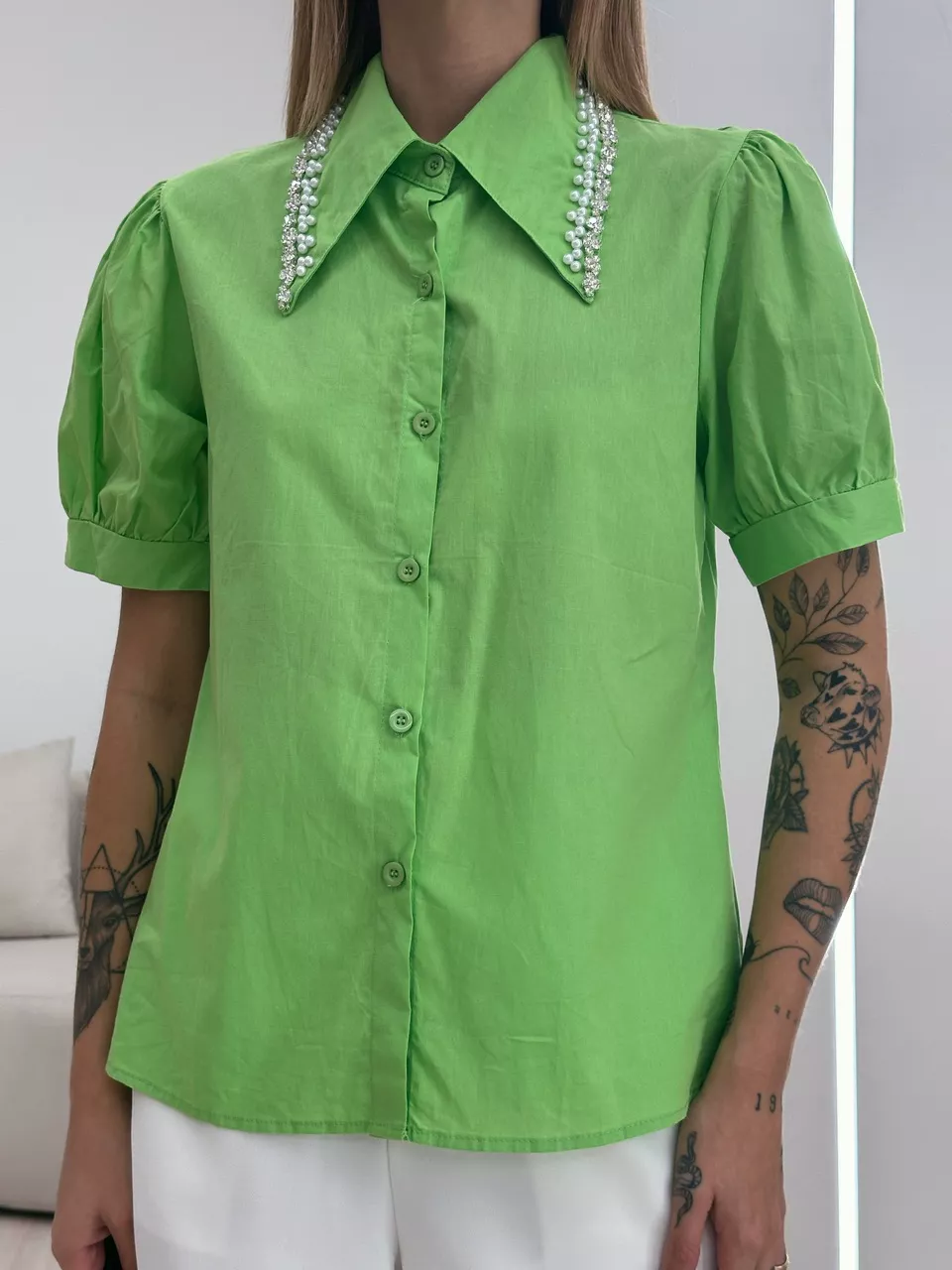 CAMISA ISIS PEDRARIA VERDE