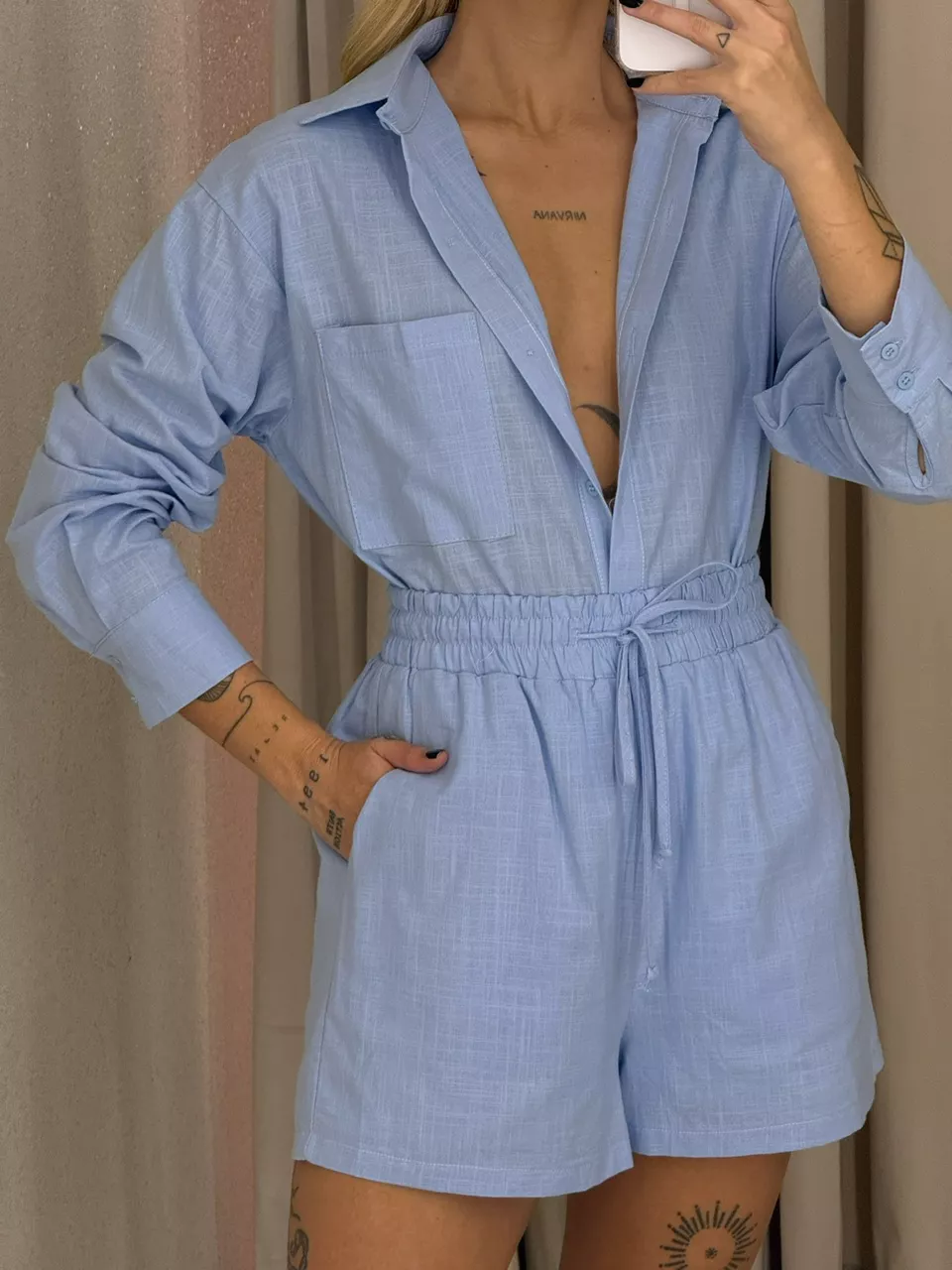 CONJUNTO AMABLY SHORT AZUL