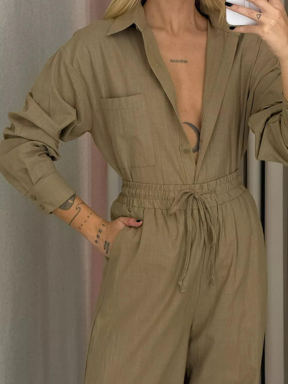 CONJUNTO RAIANE Camisa Caqui