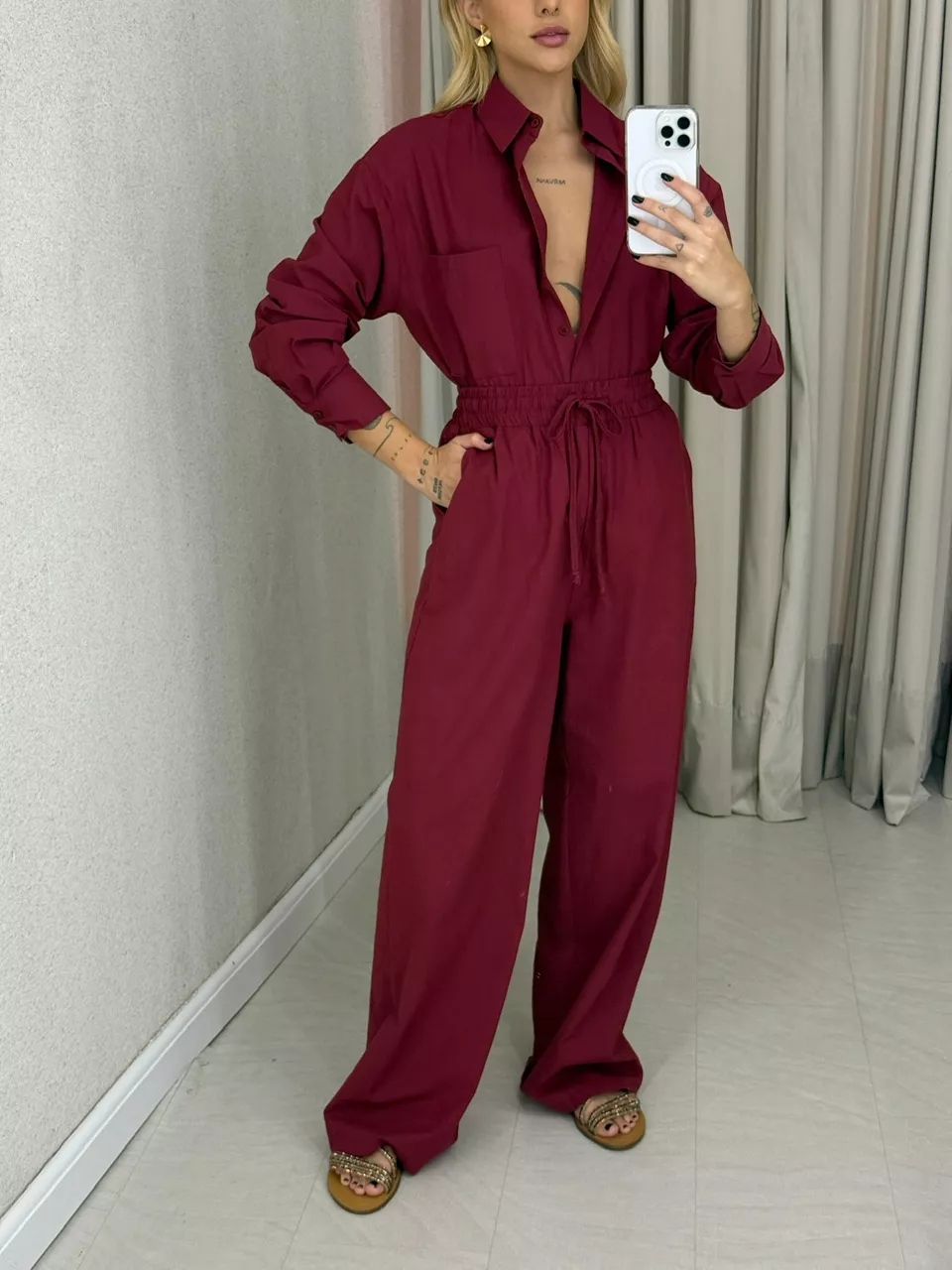 CONJUNTO RAIANE Camisa VINHO