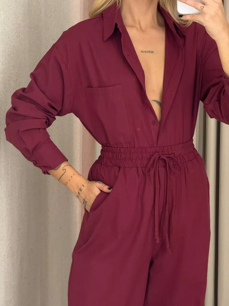 CONJUNTO RAIANE Camisa VINHO